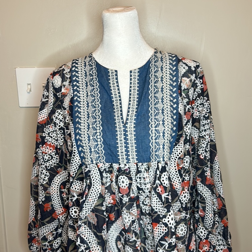Sachin + Babi x Anthropologie Kalena Embroidered Eyelet Blouse New Size XS - Picture 6 of 13